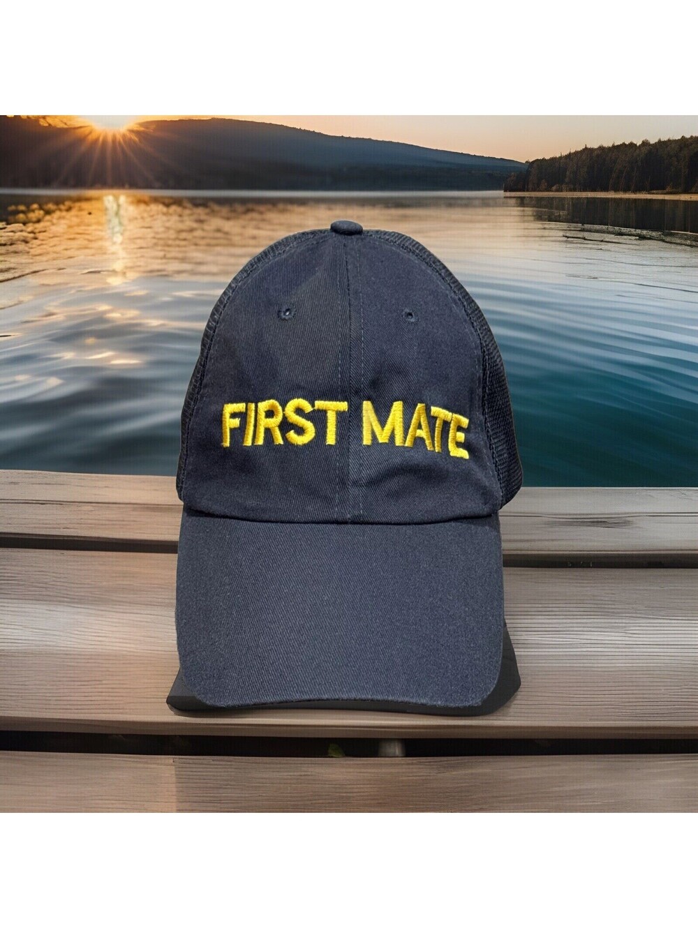 Dorfman Pacific Vintage First Mate Mesh Blue Strapback Baseball Cap